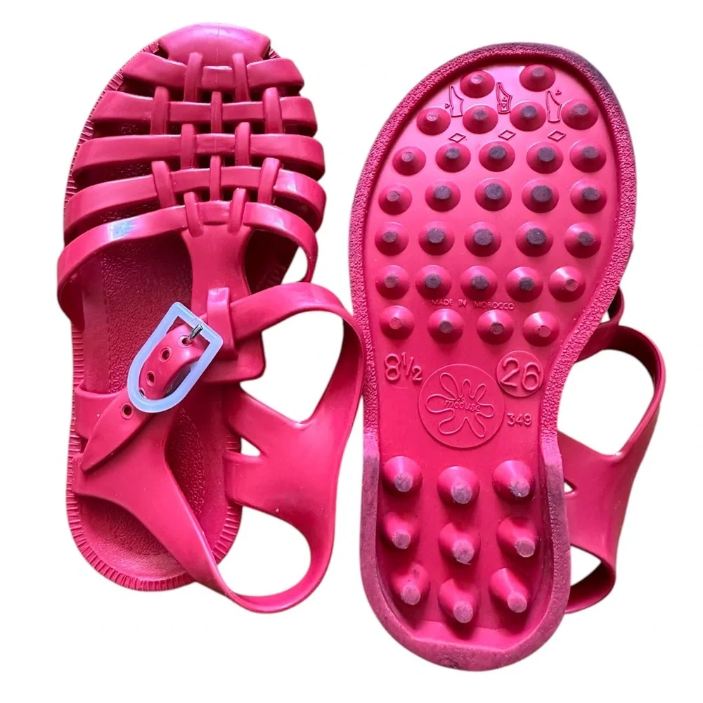 MEDUSE Kids Jelly Sandals, Red, Size US 8.5 / EUR 26